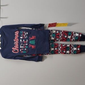 Jingles & Joy NWT Boys "Christmas Crew" 2-piece Pajama Set
